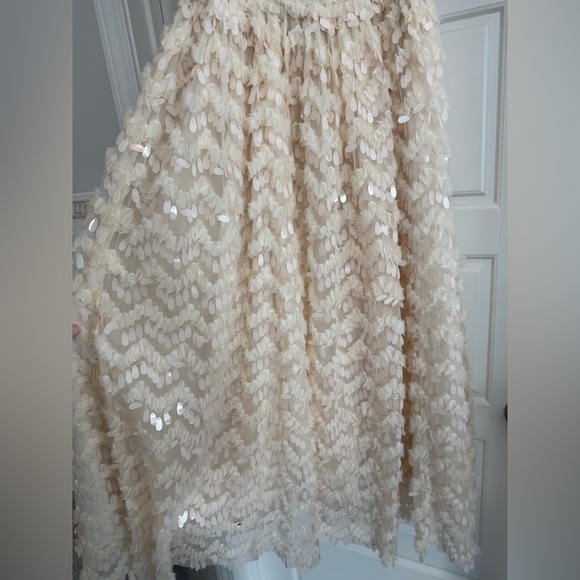 Elegant Cream Kids Dress - Picture 3 of 7